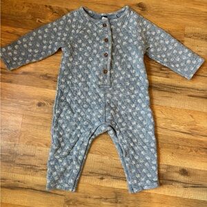 Blue Floral Quilted Onesie